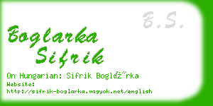 boglarka sifrik business card